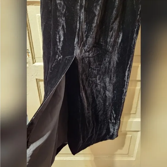 💄 Boden Black Velvet Stunning Classic Column Skirt Size 14 RARE