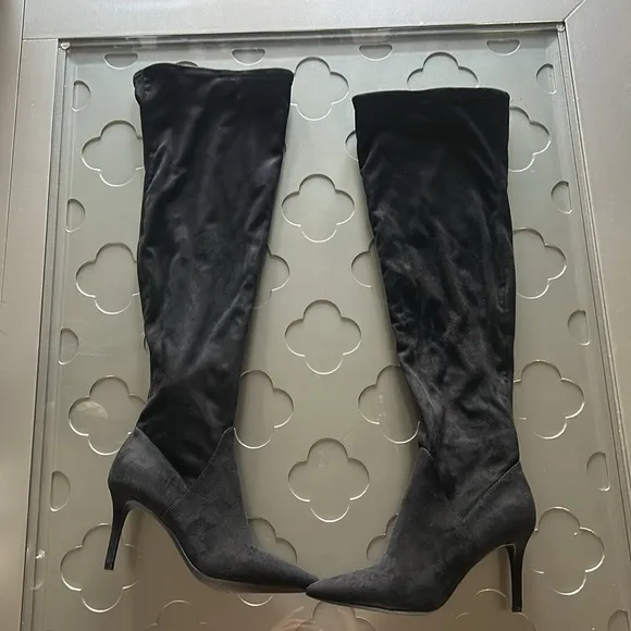 🆕 JESSICA SIMPSON Womens Black Over The Knee Boots NWT Size 8 Pointed Toe Heels