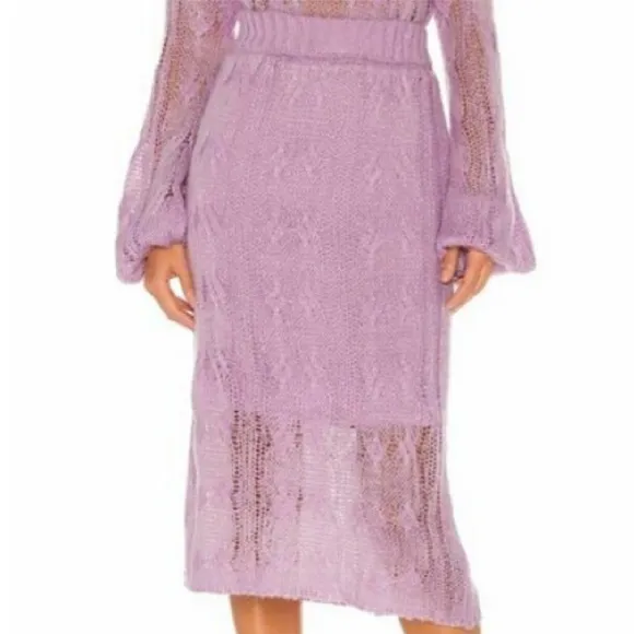 💜 KENDALL &amp; KYLIE LILAC HIGH WAIST CHUNKY KNIT MIDI SKIRT!