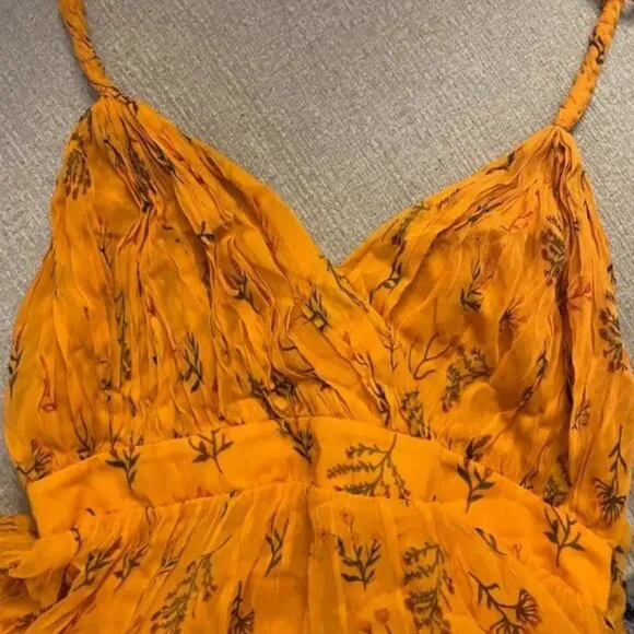 ⭐️ Pamela Floral V Neck Boho Beach Peasant Hipster Hippie Deco Chic Midi Dress
