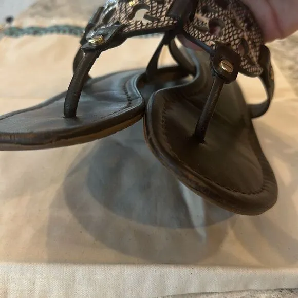👡 Tory Burch Miller Sandal - Brown - Size 7.5 - With Dust Bag
