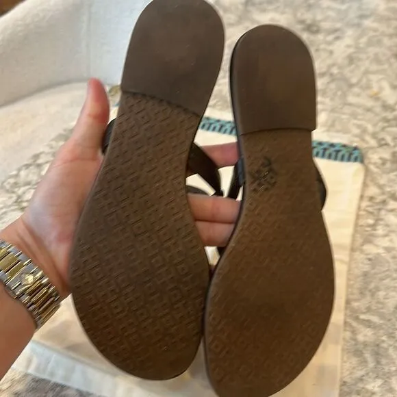 👡 Tory Burch Miller Sandal - Brown - Size 7.5 - With Dust Bag