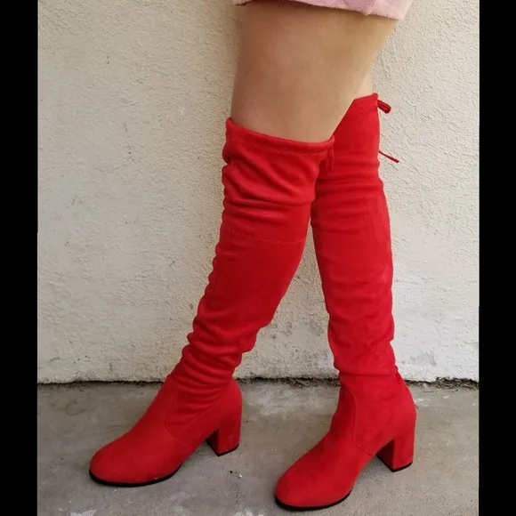 ! Very sexy boots over knee  Red Color