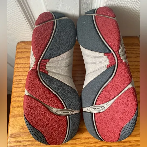🆕 w/Box MERRELL Token Banner Red Fabric/Suede Performance Slide Toe Sandals SZ 6