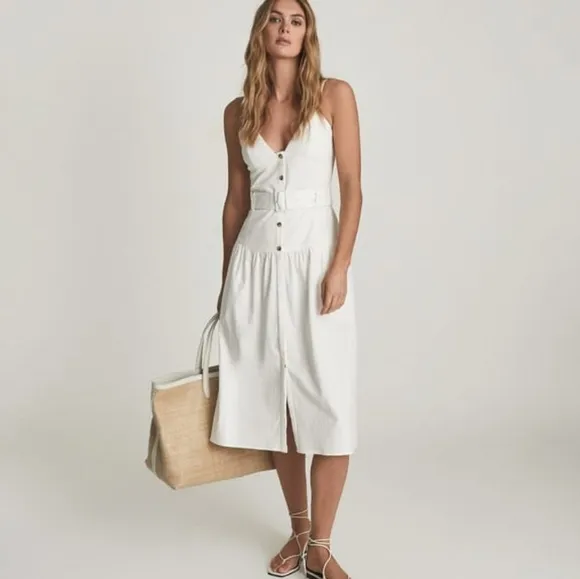 1 Left! NWT REISS | Vita Button Through Midi Sundress