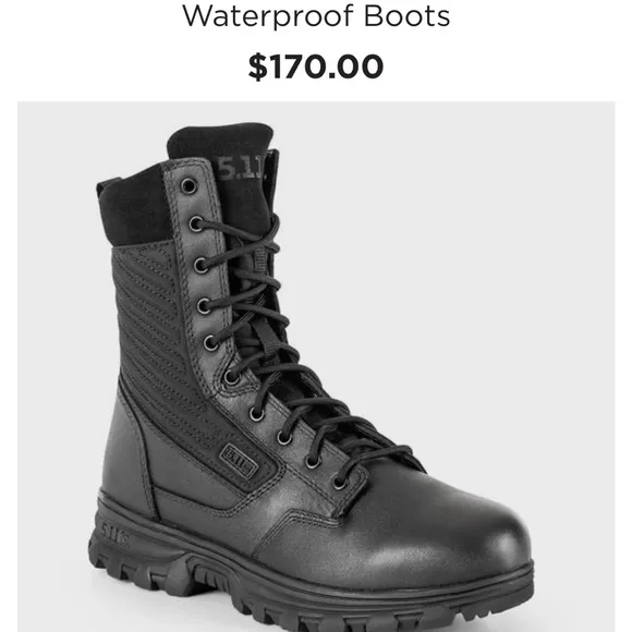 5.11 NEW Tactical Men's Black Waterproof BootsBox Not Included