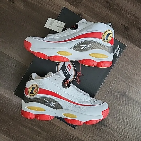 9 Reebok Answer DMX Mid Allen Iverson Red White Question Sneakers GX6330