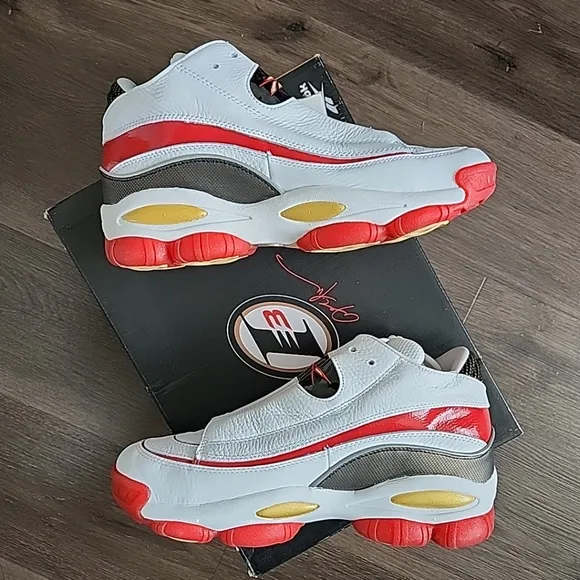 9 Reebok Answer DMX Mid Allen Iverson Red White Question Sneakers GX6330