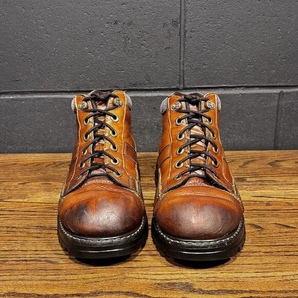 90’s Vintage GBX 8877 B Chunky Brown Leather Platform Boots Men’s 14
