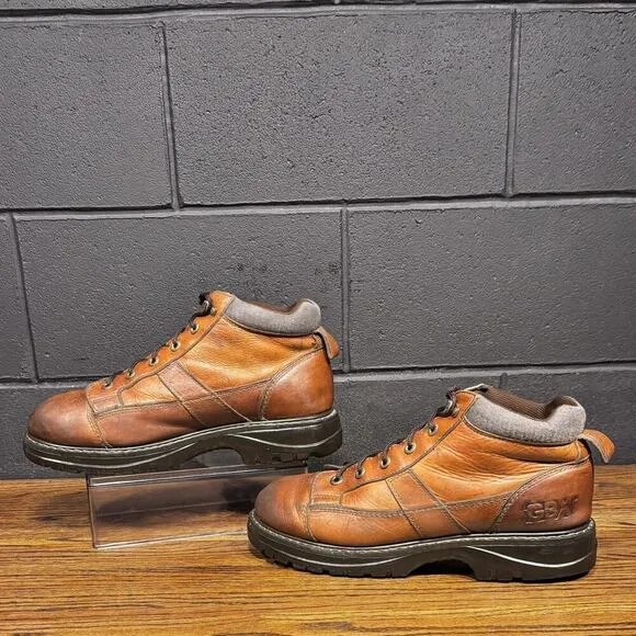 90’s Vintage GBX 8877 B Chunky Brown Leather Platform Boots Men’s 14