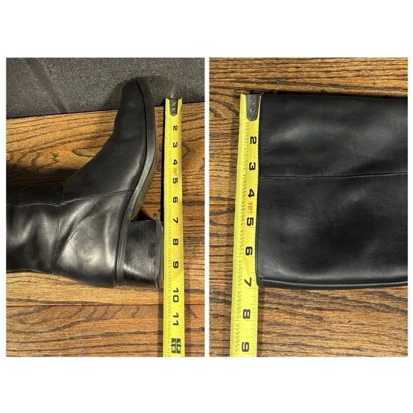 90s VTG Santana Canada Chunky Black Leather Square Toe Campus Boots Women’s 7