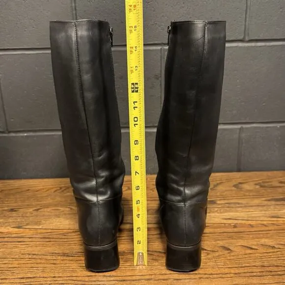 90s VTG Santana Canada Chunky Black Leather Square Toe Campus Boots Women’s 7