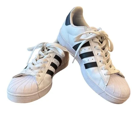 Adidas Black White 3 Stripe Skateboarding Tennis Athletic Shoes Mens 7