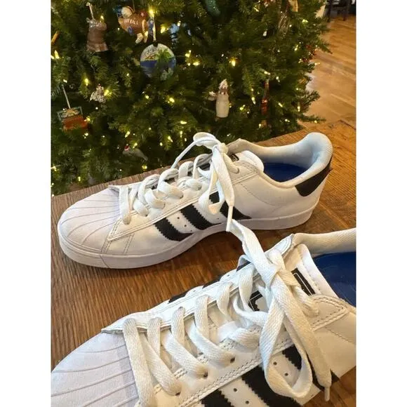 Adidas Black White 3 Stripe Skateboarding Tennis Athletic Shoes Mens 7