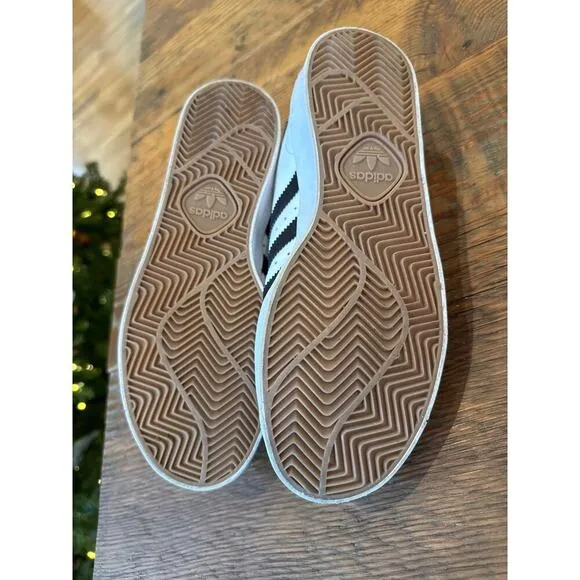 Adidas Black White 3 Stripe Skateboarding Tennis Athletic Shoes Mens 7