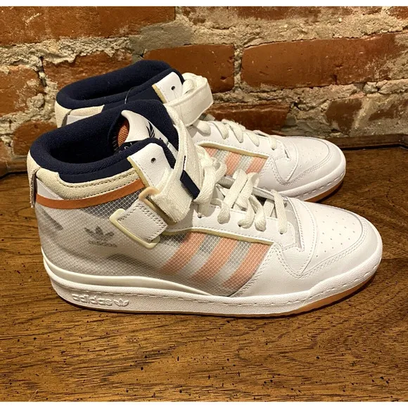 Adidas Forum Mid TT | White Acid Orange Basketball Sneakers RARE Men's Size 8.5