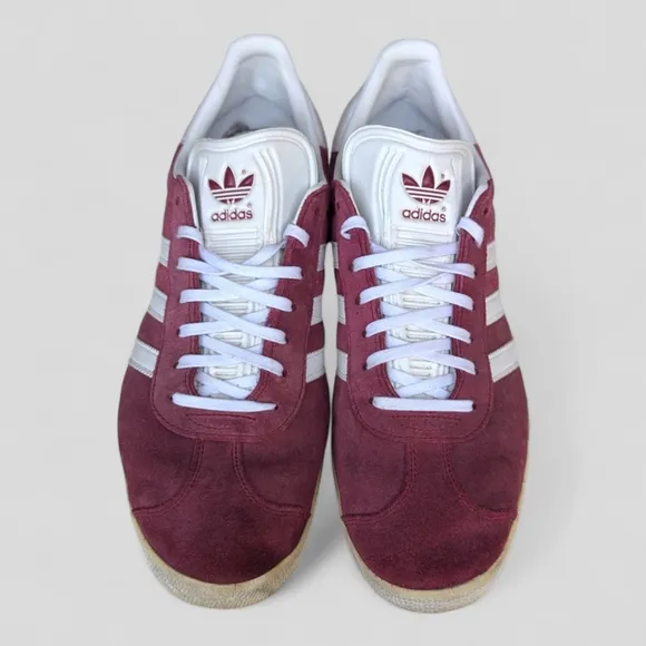 Adidas Gazelles Men's Collegiate Burgundy Shoes Sneakers Sz 12 90s Grunge Skater