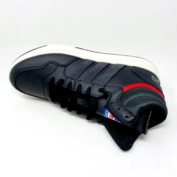Adidas Hoops 3.0 Mid Black White Red Mens Leather Basketball Sneakers GZ1344