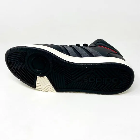 Adidas Hoops 3.0 Mid Black White Red Mens Leather Basketball Sneakers GZ1344