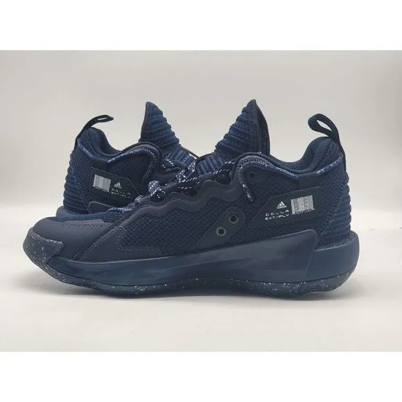 Adidas Mens Dame 7 EXTPLY Basketball Shoes Sneakers Navy Blue White Size 6.5