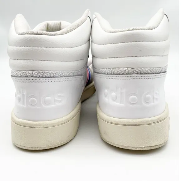 Adidas men’s Hoops 2.0 Mid 'White Blue Red' basketball sneakers shoes size 10