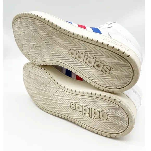 Adidas men’s Hoops 2.0 Mid 'White Blue Red' basketball sneakers shoes size 10