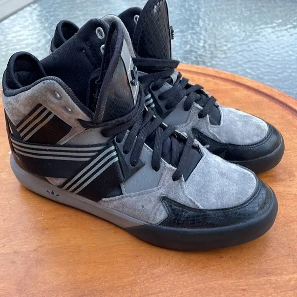 Adidas Originals C-10 Basketball Sneakers rare Black/Ash Sz 5.5