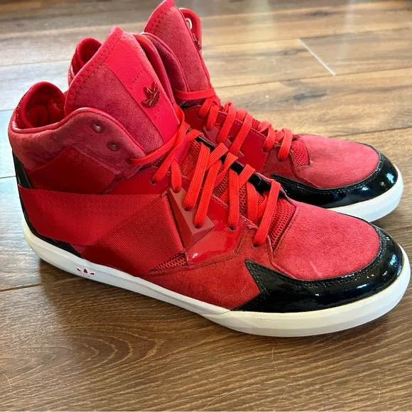 Adidas Originals C-10 Men's Basketball Hightop Sneakers Red Black Size 11