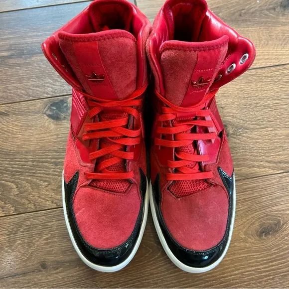 Adidas Originals C-10 Men's Basketball Hightop Sneakers Red Black Size 11