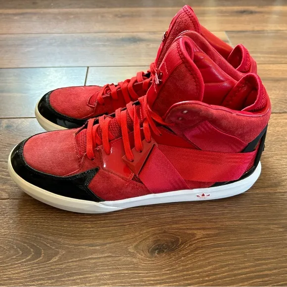 Adidas Originals C-10 Men's Basketball Hightop Sneakers Red Black Size 11