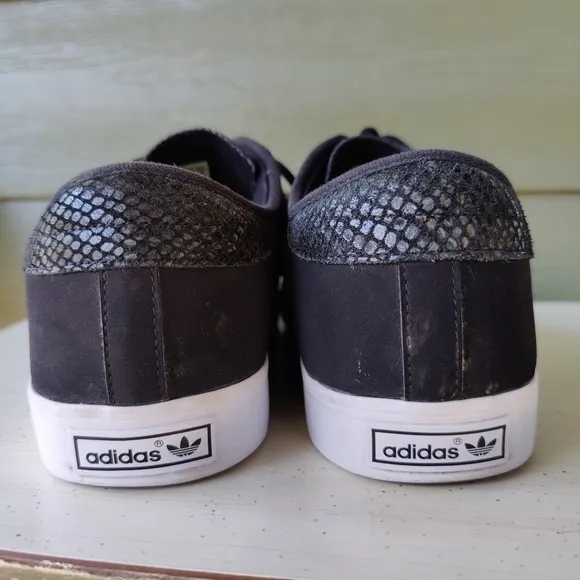 Adidas Seeley Black 3 Stripe Snakeskin Skater Shoes Athletic Sneakers Mens 12