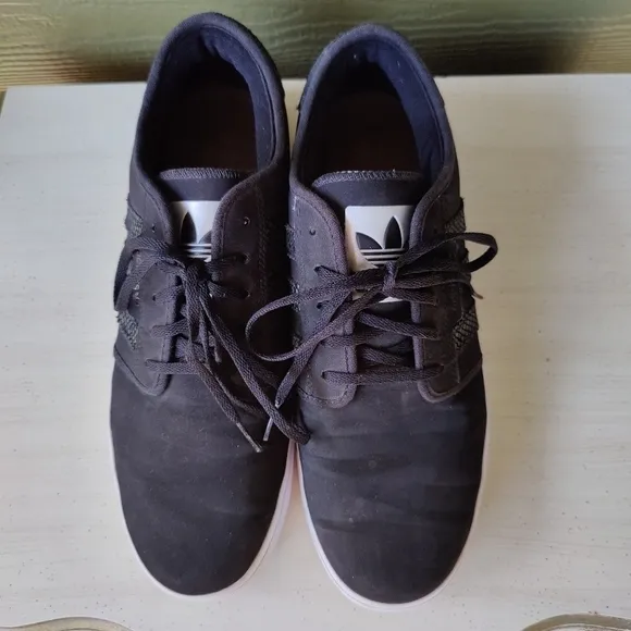 Adidas Seeley Black 3 Stripe Snakeskin Skater Shoes Athletic Sneakers Mens 12