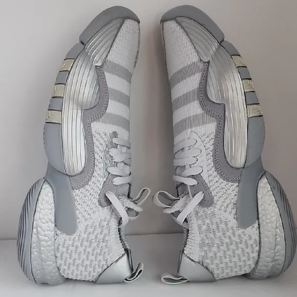 adidas Silver and White Sneakers