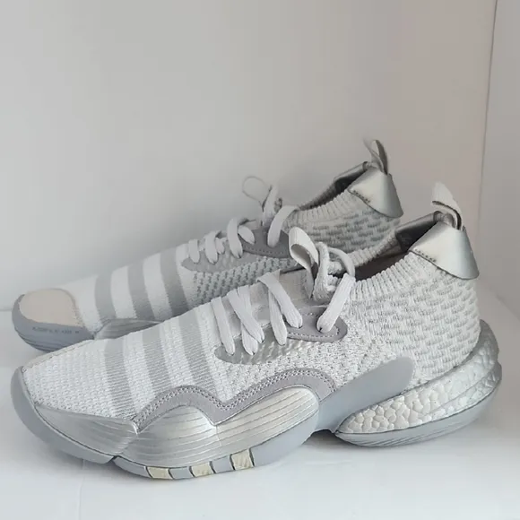 adidas Silver and White Sneakers