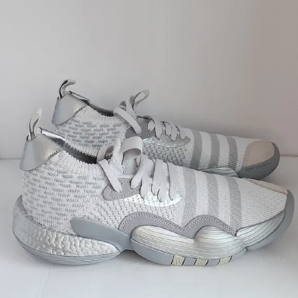 adidas Silver and White Sneakers