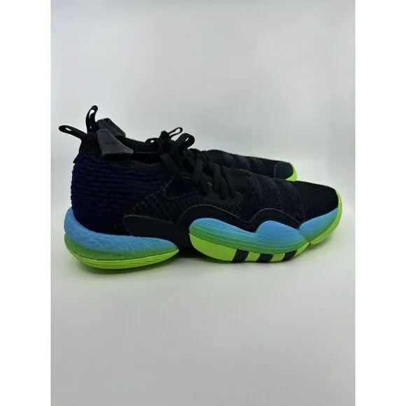 Adidas Trae Young 2.0 Basketball Shoes Black Blue H06473 Mens Size 10.5 New