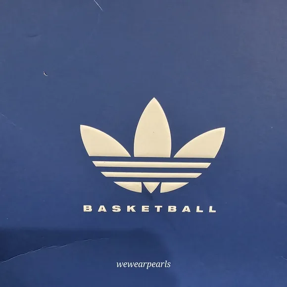 Adidas White and Blue Basketball Sneakers