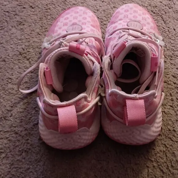 ADIDAS Harden Vol 6 Monogram Pink Cloud Basketball Sneakers Mens SZ 6.5 PREOWNED