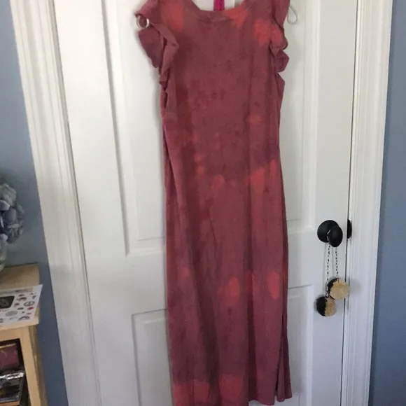 ADORABLE flutter sleeve tie dye Sundry T-shirt maxi dress S 💋