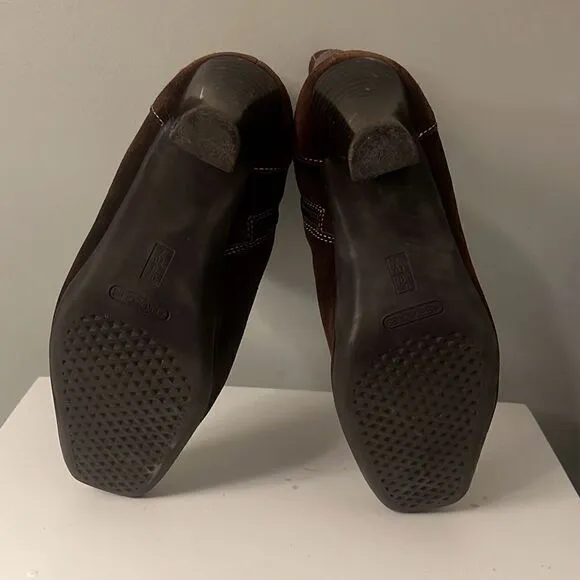 Aerosoles Women's Brown Suede Belted Pointed Toe Ankle Booties