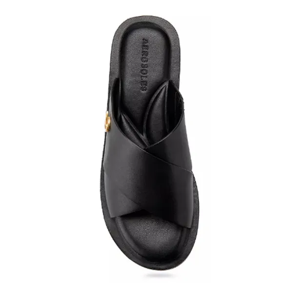 Aerosoles Women's Charlie Slide Sandal, Black, 5