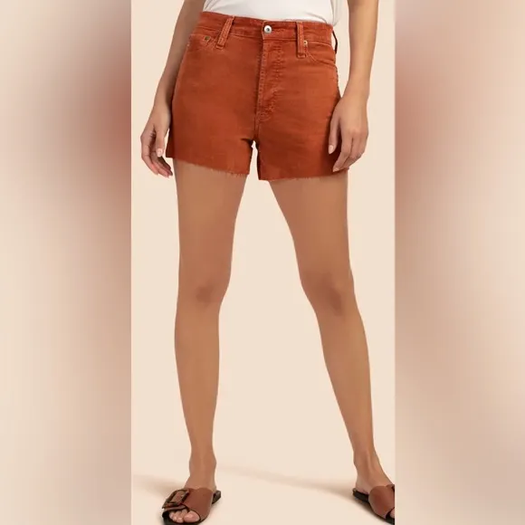 AG ADRIANO GOLDSCHMIED Cinnamon Corduroy Alexxis Short,size 31R,High Rise Wedgie