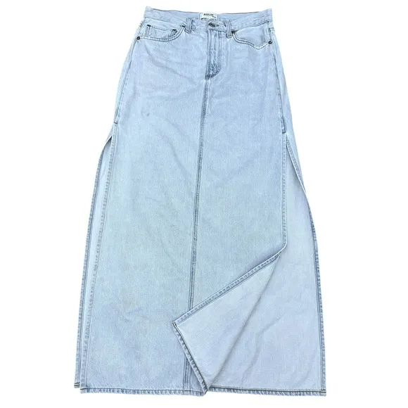 AGOLDE Astrid Slice Denim Maxi Skirt in Fragment Size 26