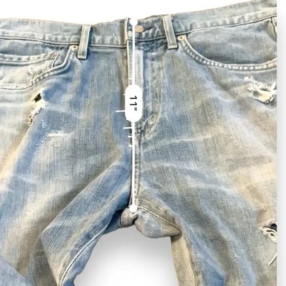AGOLDE Dakota Distressed‎ Relaxed Boyfriend Capri Relaxed Skater Shorts Sz 28