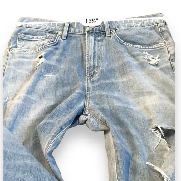 AGOLDE Dakota Distressed‎ Relaxed Boyfriend Capri Relaxed Skater Shorts Sz 28