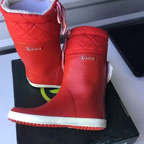 Aigle Giboulee RougeBlanc Size 4.5
