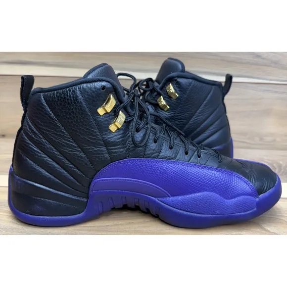 Air Jordan 12 Retro CT8013-057 Mens Sneakers Sz 13 Black Purple Basketball Shoes