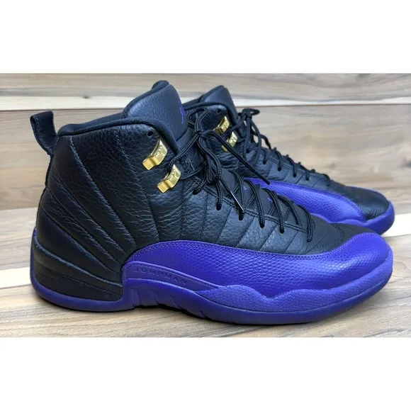Air Jordan 12 Retro CT8013-057 Mens Sneakers Sz 13 Black Purple Basketball Shoes