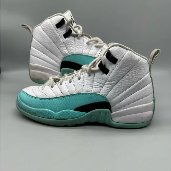 Air Jordan 12 Retro GS Basketball Sneakers Light Aqua Size 6Y