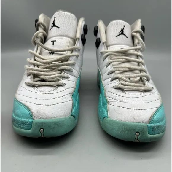 Air Jordan 12 Retro GS Basketball Sneakers Light Aqua Size 6Y